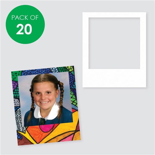 Cardboard Polaroid Frames - White - Pack of 20