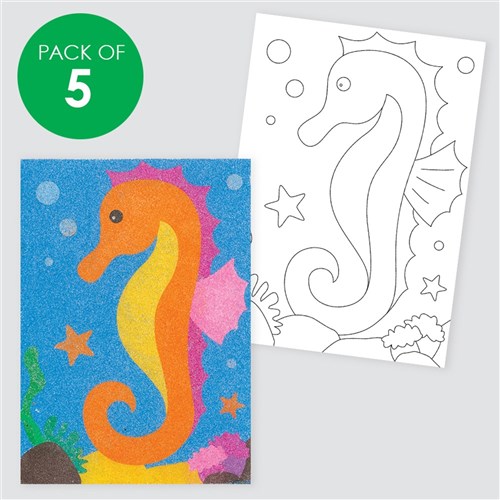 Seahorse Sand Art Sheets - Pack of 5