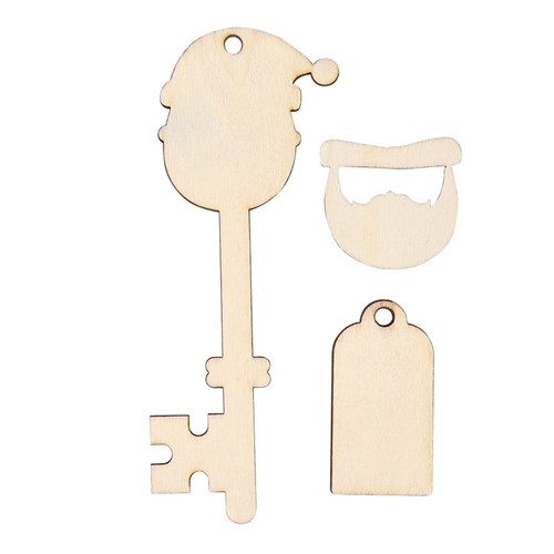 Wooden Santa Keys - Pack of 10