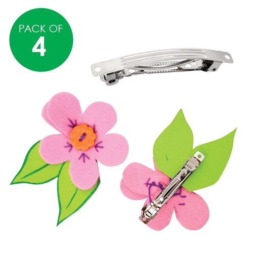 Hair Clips - Silver - Pack of 4