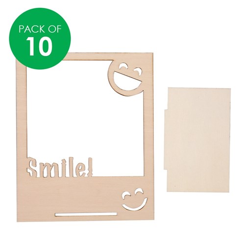Wooden Polaroid Frames - Smile - Pack of 10