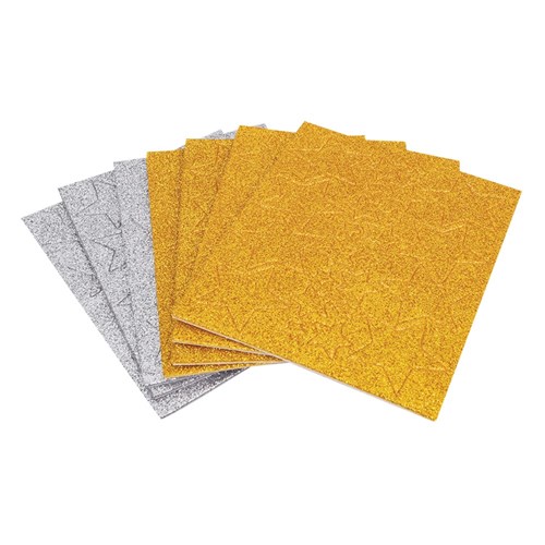 Foam Glitter Star Stickers - Gold & Silver - Pack of 168