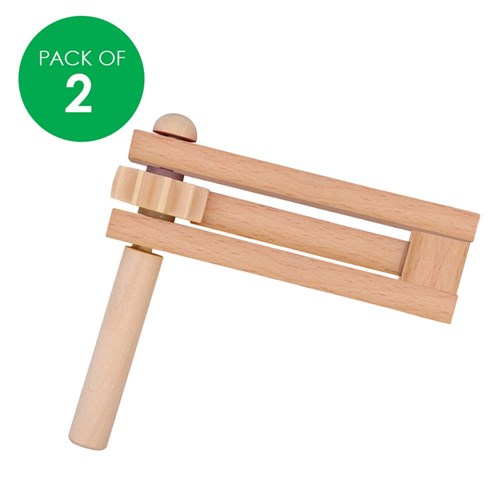 Wooden Ratchet Rattles - Pack of 2