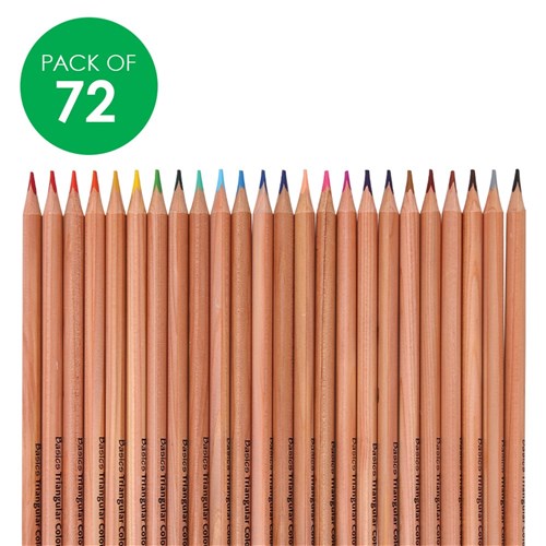 Basics Triangular Coloured Pencils - Pack of 72