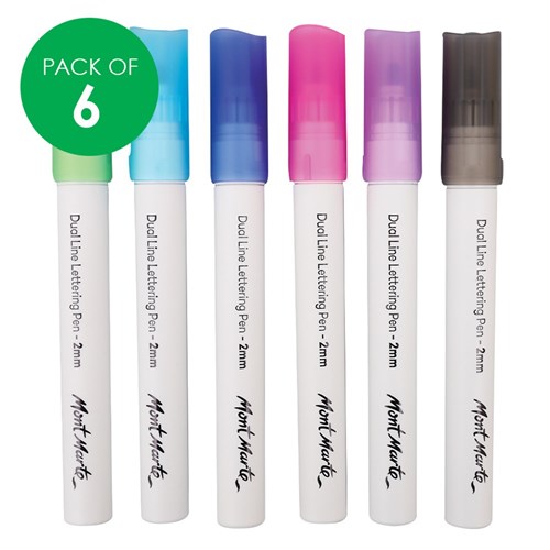 Mont Marte Dual Line Lettering Pens - Pack of 6