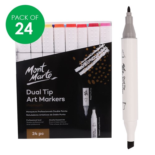 Mont Marte Dual Tip Art Markers - Pack of 24