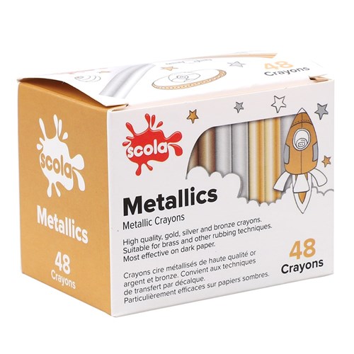 Scola Metallic Crayons - Box of 48