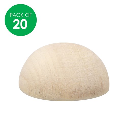 Wooden Half Spheres - Pack of 20