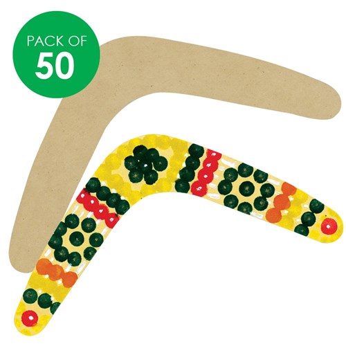 Boomerang Shapes - Wooden - Small - Pack of 50