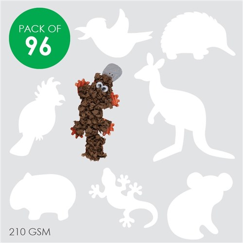 Australian Animal Shapes - Cardboard - Bulk Pack of 96