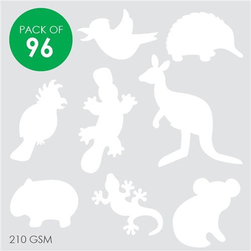 Australian Animal Shapes - Cardboard - Bulk Pack of 96