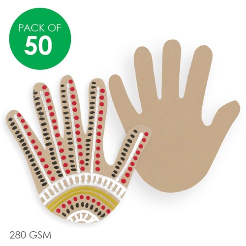 Hand Shapes - Brown Cardboard - Pack of 50