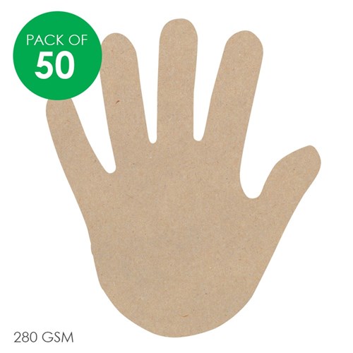 Hand Shapes - Brown Cardboard - Pack of 50