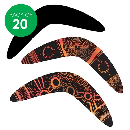 Scratch Board Shapes - Boomerangs - Pack of 20