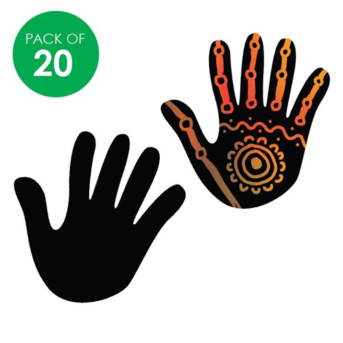 Scratch Board Shapes - Hands - Pack of 20