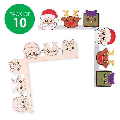 Wooden Door Frame Corners - Christmas Characters - Pack of 10