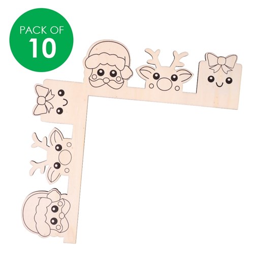 Wooden Door Frame Corners - Christmas Characters - Pack of 10