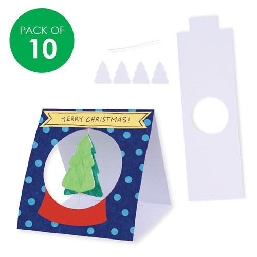 3D Snow Globe Cards - Christmas Tree - Pack of 10