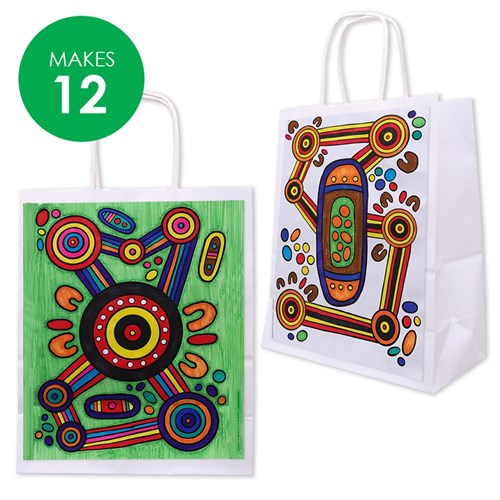 Colour In Gift Bag Bumper Pack - Indigenous Designed - Makes 12 Bags