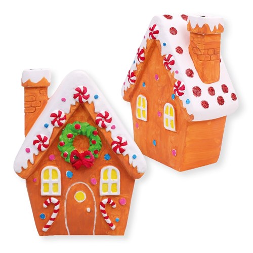 Plaster Gingerbread House - Each