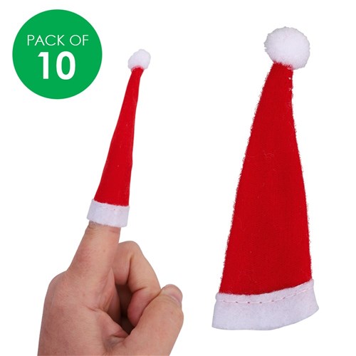 Mini Felt Santa Hats - Pack of 10