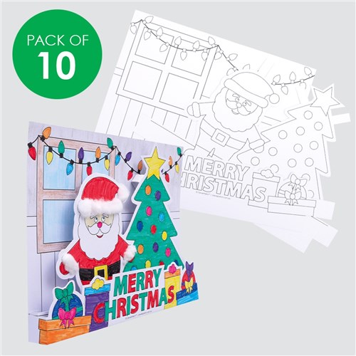 3D Cardboard Christmas Scenes - Pack of 10