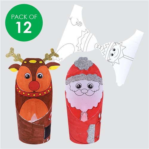 Paper Christmas Character LED Tealight Candle Wraps - Pack of 12