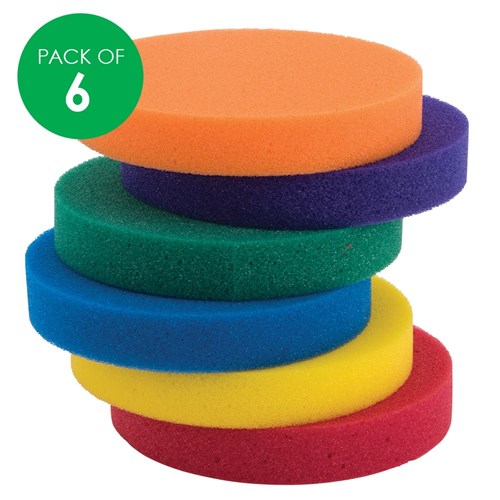 Creatistics Coloured Round Sponges - Pack of 6