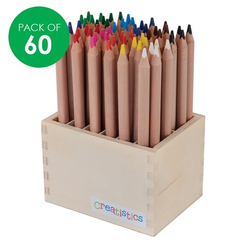 Creatistics Jumbo Natural Triangular Coloured Pencils - Pack of 60