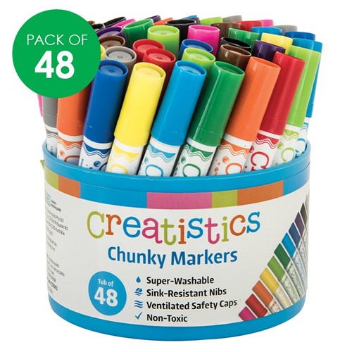 Creatistics Chunky Coloured Markers - Pack of 48