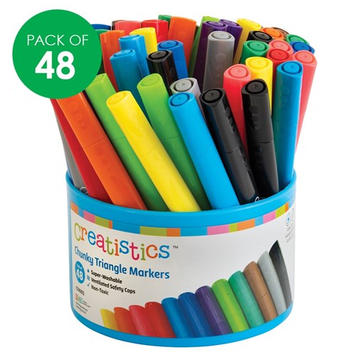 Creatistics Chunky Triangular Markers - Pack of 48