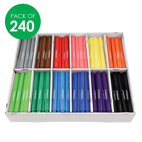 Creatistics Chunky Coloured Triangular Markers Classpack - Pack of 240
