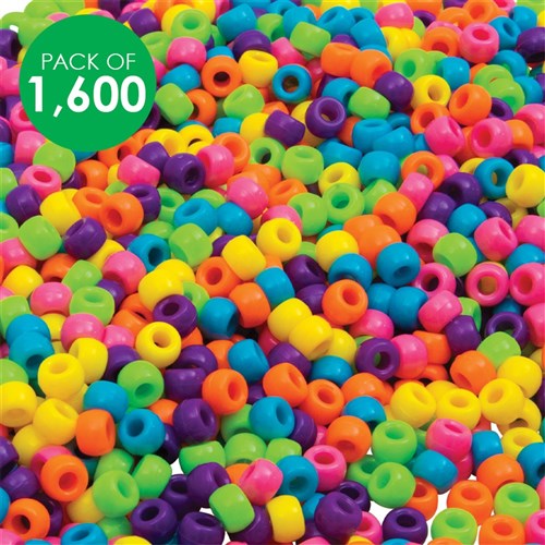 Creatistics Neon Pony Beads - Pack of 1,600