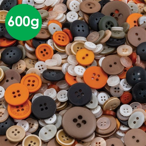 Creatistics Assorted Buttons - Natural - 600g Pack