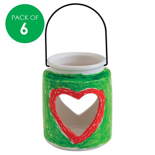 Creatistics Porcelain Heart Lanterns - Pack of 6
