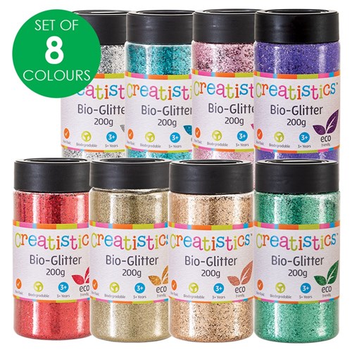 Creatistics Bio-Glitter - 200g - Set of 8 Colours