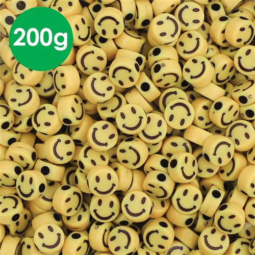 Smiley Face Beads - 200g Tub