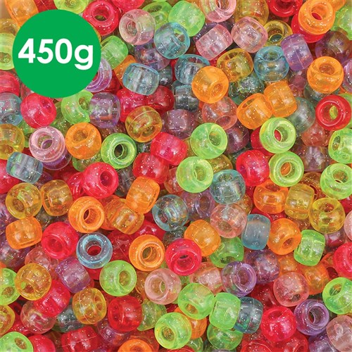 Pony Beads - Glitter - 450g Tub