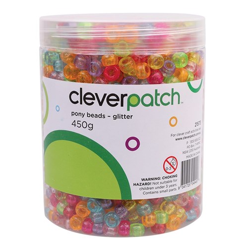 Pony Beads - Glitter - 450g Tub