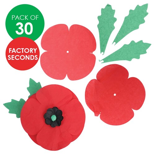 FACTORY SECONDS Tissue Paper Poppies - Pack of 30
