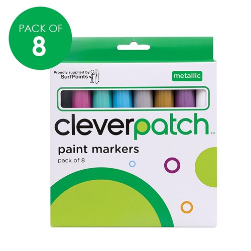 CleverPatch Paint Markers - Bullet Tip - Metallic - Pack of 8 Colours