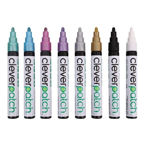 CleverPatch Paint Markers - Bullet Tip - Metallic - Pack of 8 Colours