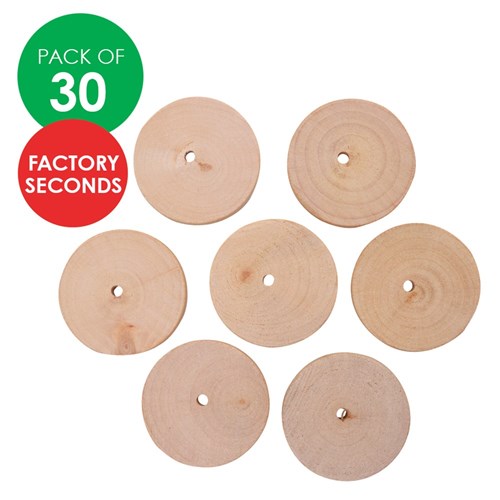 FACTORY SECONDS Wooden Wheels & Axles - Pack of 30