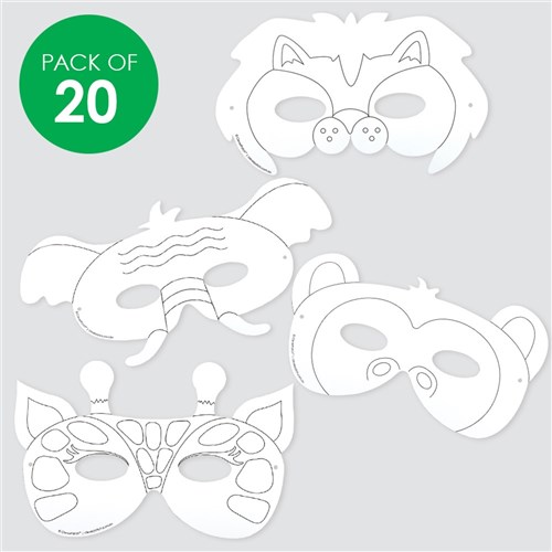 Cardboard Masks - Jungle Animals - Pack of 20