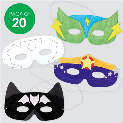 Cardboard Masks - Super Heroes - Pack of 20