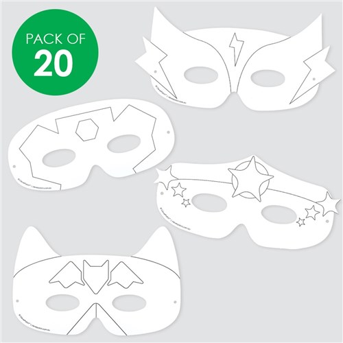 Cardboard Masks - Super Heroes - Pack of 20