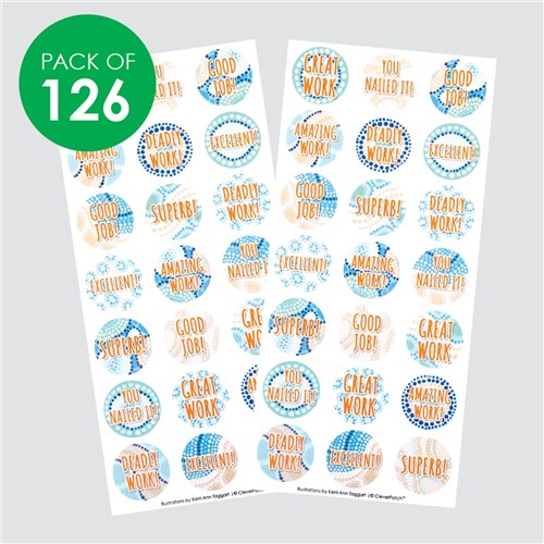 Indigenous Designed Merit Stickers - Pack of 126