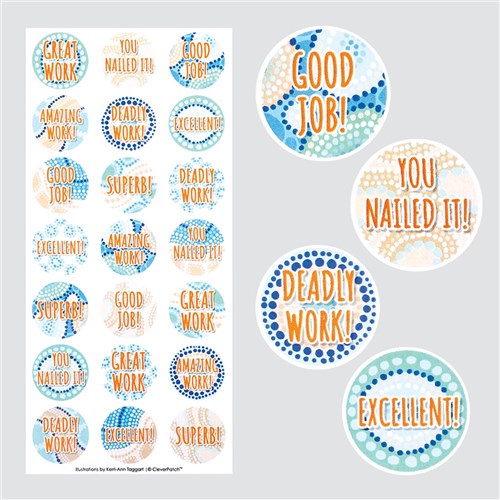 Indigenous Designed Merit Stickers - Pack of 126