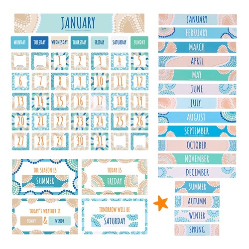 Indigenous Designed Calendar Bulletin Board Set