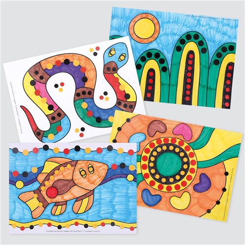 Indigenous Designed Dot Sticker Cardboard Templates - Pack of 20